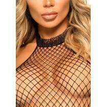 NETZ-BODYSTOCKING HALS + RÜCKEN NECKHOLDER SCHWARZ