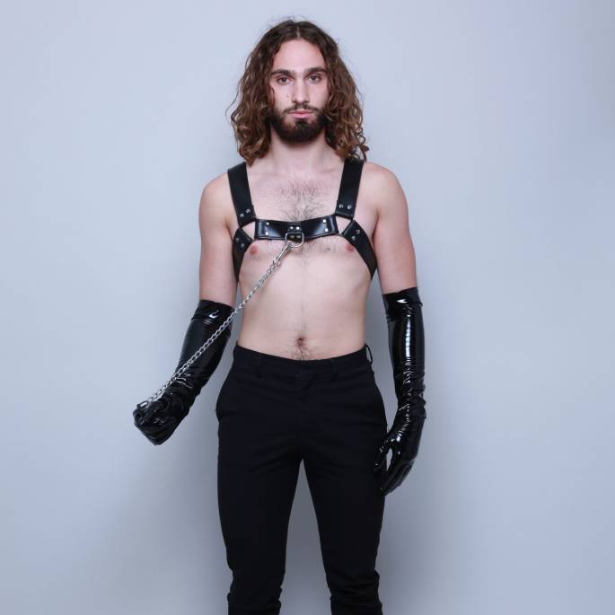 BRUSTGESCHIRR FÜR MÄNNER + KETTENLEINE