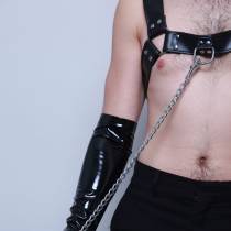 BRUSTGESCHIRR FÜR MÄNNER + KETTENLEINE