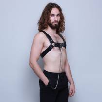 BRUSTGESCHIRR FÜR MÄNNER + KETTENLEINE