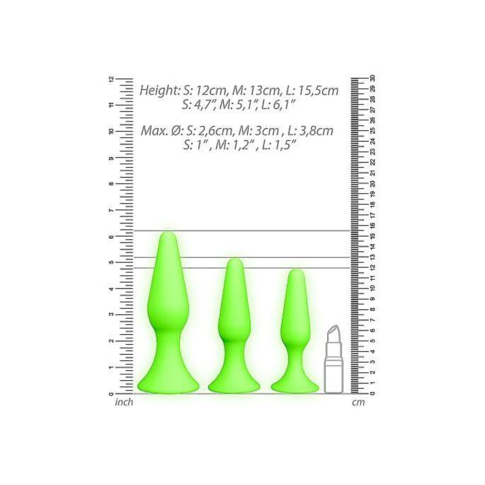 SET 3 PLUGS "GLOW IN THE DARK"