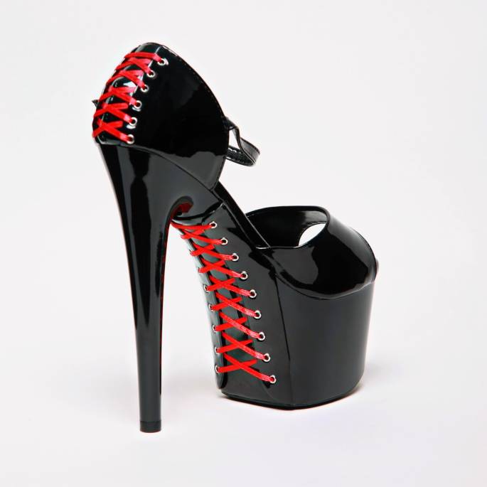 ESCARPINS OUVERTS PLATEFORME CORSET