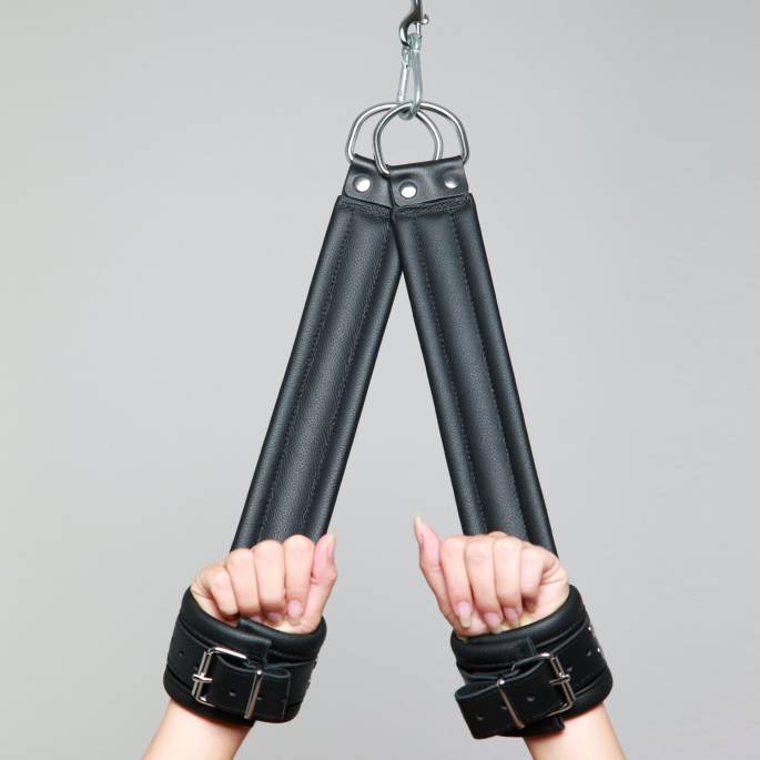 HÄNGEHANDSCHELLEN LEDER SCHWARZ