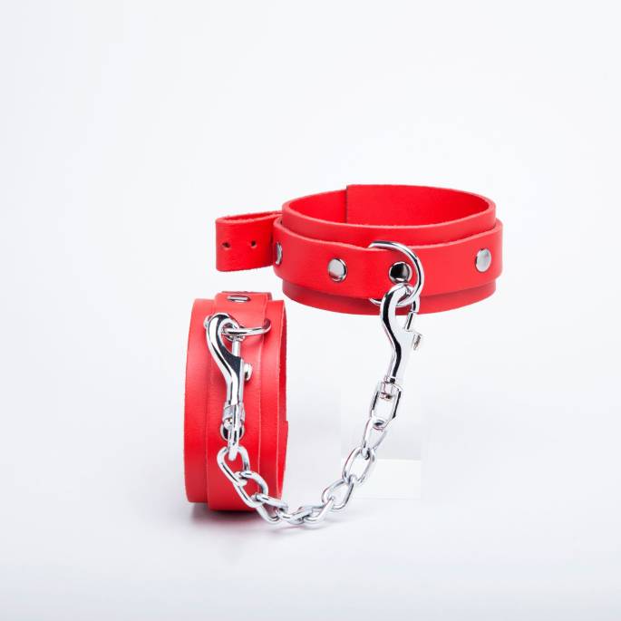 HANDSCHELLEN LEDER ROT FEIN BASIC