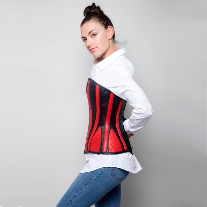 Lederkorsett Schwarz und Rot