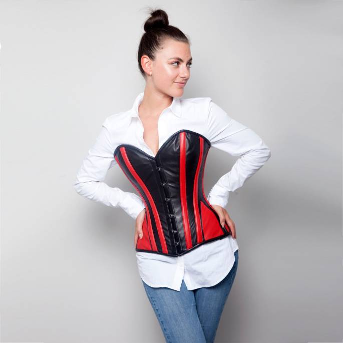 Lederkorsett Schwarz und Rot