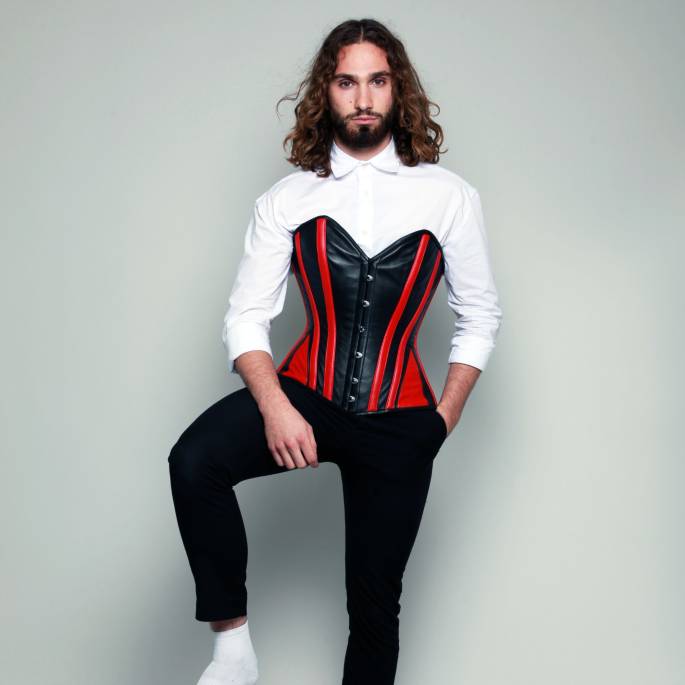 Lederkorsett Schwarz und Rot