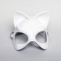 MASQUE CATWOMAN CUIR BLANC MOULÉ