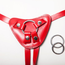 HARNAIS POUR GODE CUIR ROUGE