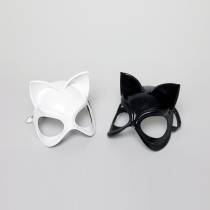 MASQUE CATWOMAN CUIR BLANC MOULÉ