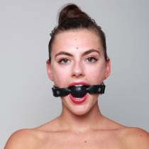 Bâillon boule cuir noir