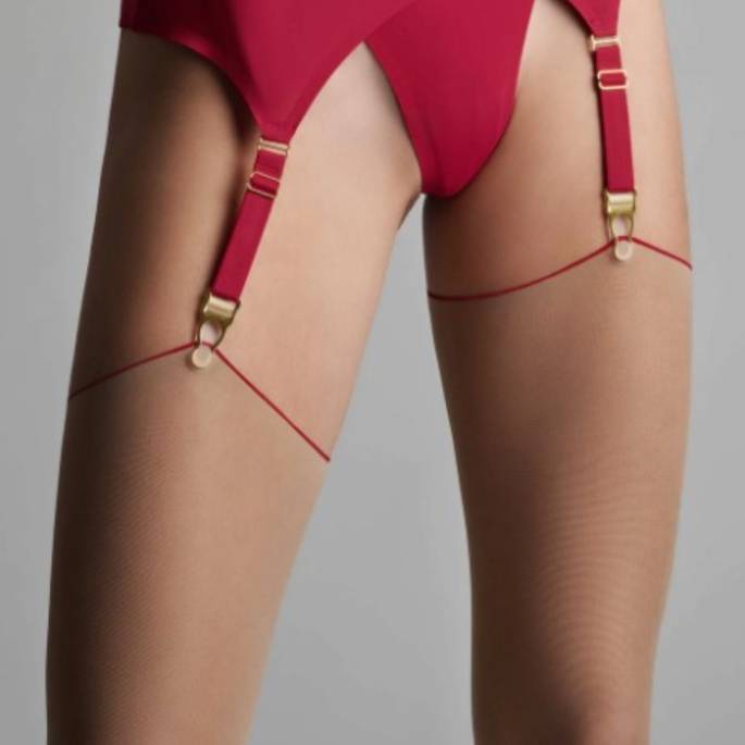 STRÜMPFE COUTURE VOILE 20D - HAUT/ROT