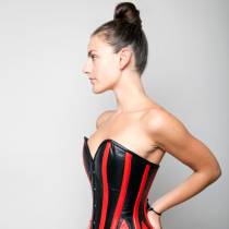 Lederkorsett Schwarz und Rot