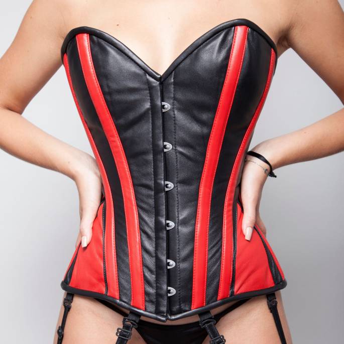Lederkorsett Schwarz und Rot