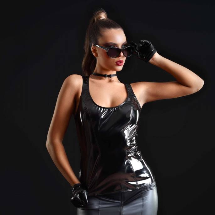 PRALINE TOP VINYL SCHWARZ