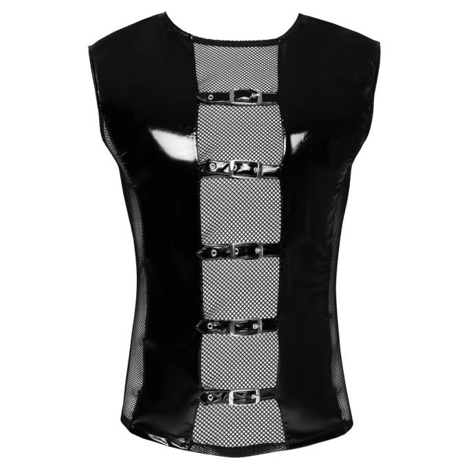 VINYL-/NETZ-T-SHIRT + SCHNALLEN