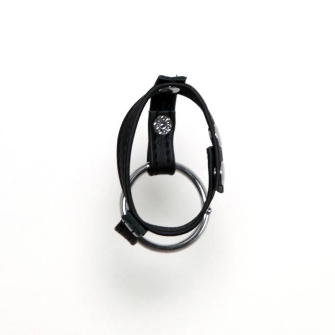 COCKRING AUS LEDER + METALLRING