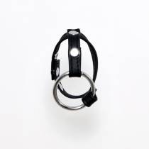 COCKRING AUS LEDER + METALLRING