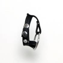 COCKRING AUS LEDER + METALLRING