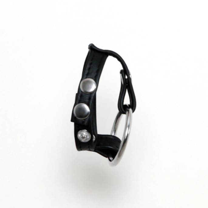 COCKRING AUS LEDER + METALLRING