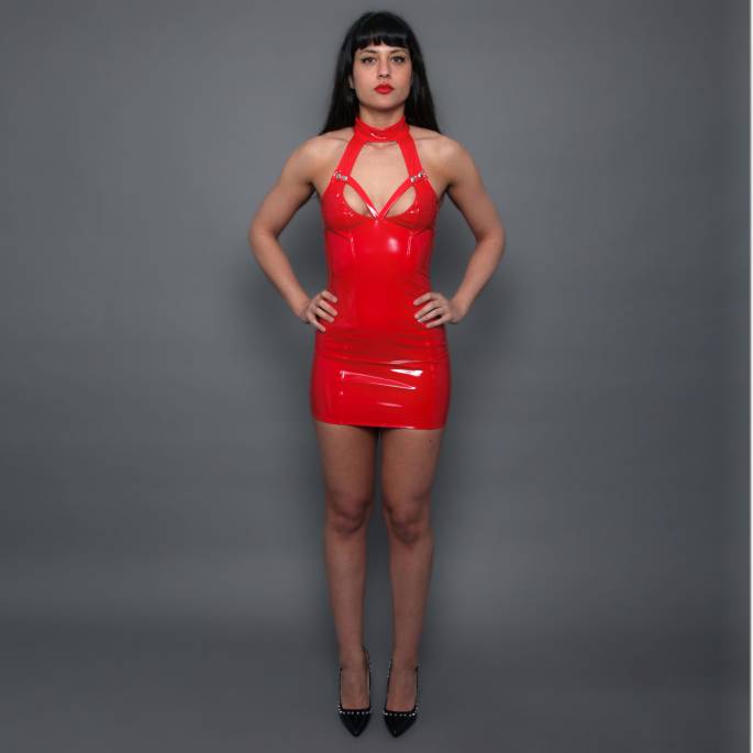 MARIA ROTES VINYLKLEID