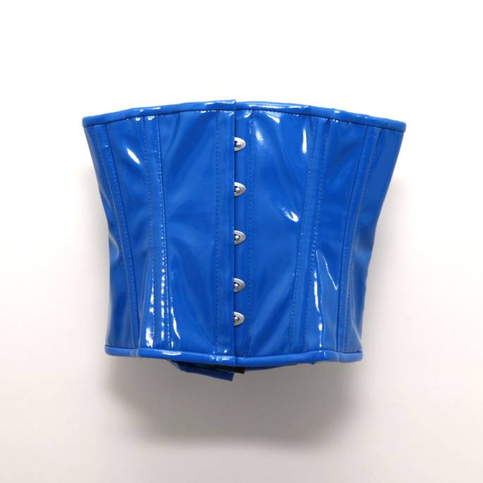 TAILLENBINDER AUS BLAUEM VINYL