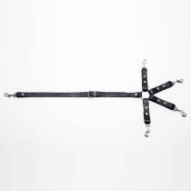 SCHWARZER LEDERRIEMEN + KREUZZWANG