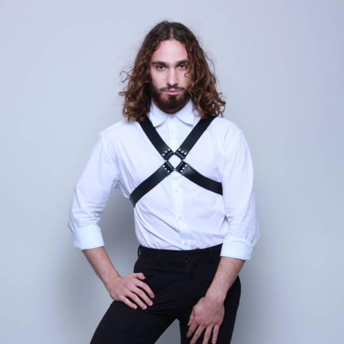 KREUZGURTE LEDER SCHWARZ