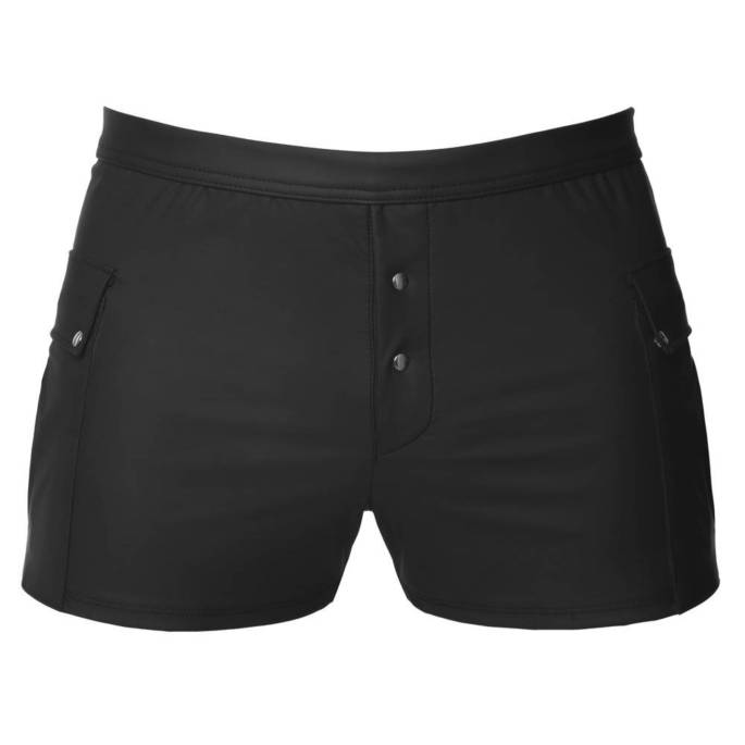 MATTE WETLOOK-SHORTS + TASCHEN