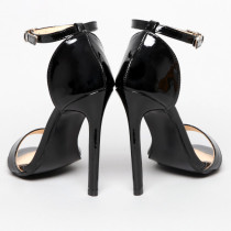 Escarpins ouverts vinyle noir