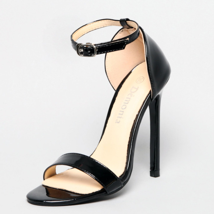 Escarpins ouverts vinyle noir