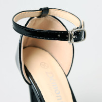 Escarpins ouverts vinyle noir