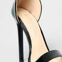 Escarpins ouverts vinyle noir