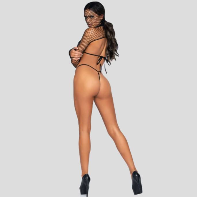 3TLG VINYL BIKINI + TOP NETZHAUBE