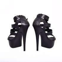 SCHUHE MATT SCHWARZ RIEMCHEN + RINGE