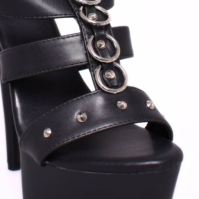 SCHUHE MATT SCHWARZ RIEMCHEN + RINGE