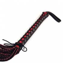 LEATHER SWIFT WITH LACE HANDLE AND BRAIDED STRAPS