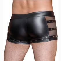 WETLOOK-BOXERSHORTS MIT NETZ UND NIETEN
