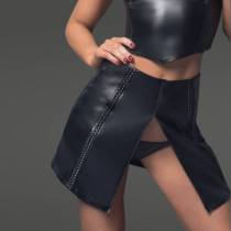 KUNSTLEDERROCK MIT 2 REISSVERSCHLÜSSEN