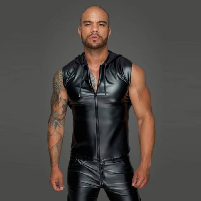 WETLOOK-ZIP-TOP + KAPUZE