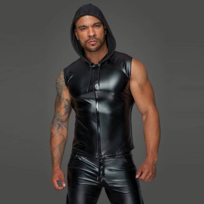 WETLOOK-ZIP-TOP + KAPUZE