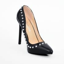 PUMPS VINYL SCHWARZ GENAGELT ABSATZ SCHWARZ