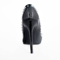 PUMPS VINYL SCHWARZ GENAGELT ABSATZ SCHWARZ