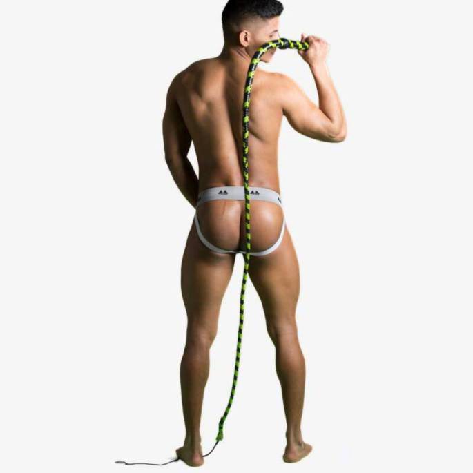 PEITSCHE LEDER SCHWARZ/GRÜN 190CM