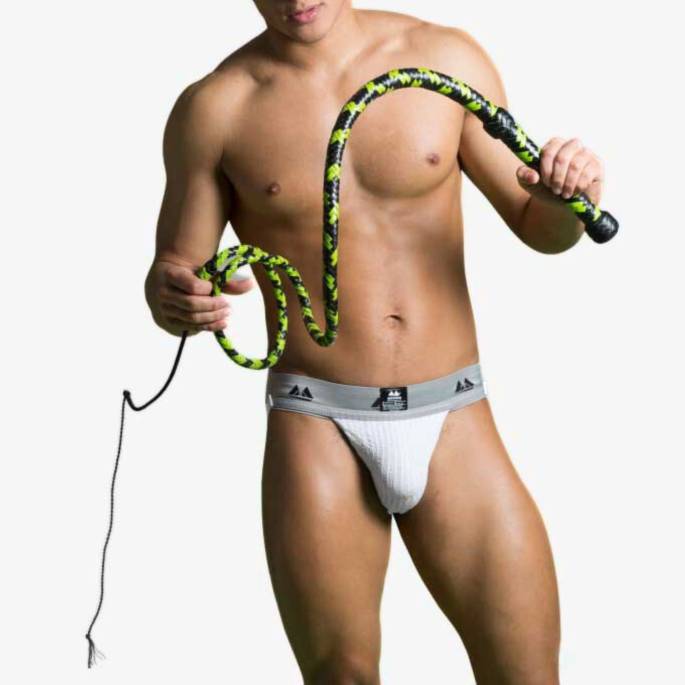 PEITSCHE LEDER SCHWARZ/GRÜN 190CM