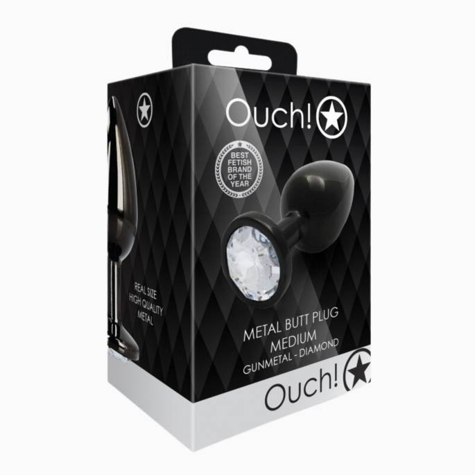 METALLPLUG SCHWARZ STRASS DIAMANT