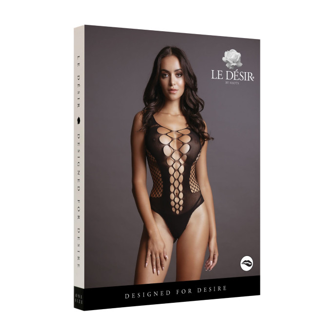 LE DÉSIR- SCHWARZER BODY MIT ÖSENÖFFNUNGEN