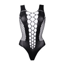 LE DÉSIR- SCHWARZER BODY MIT ÖSENÖFFNUNGEN