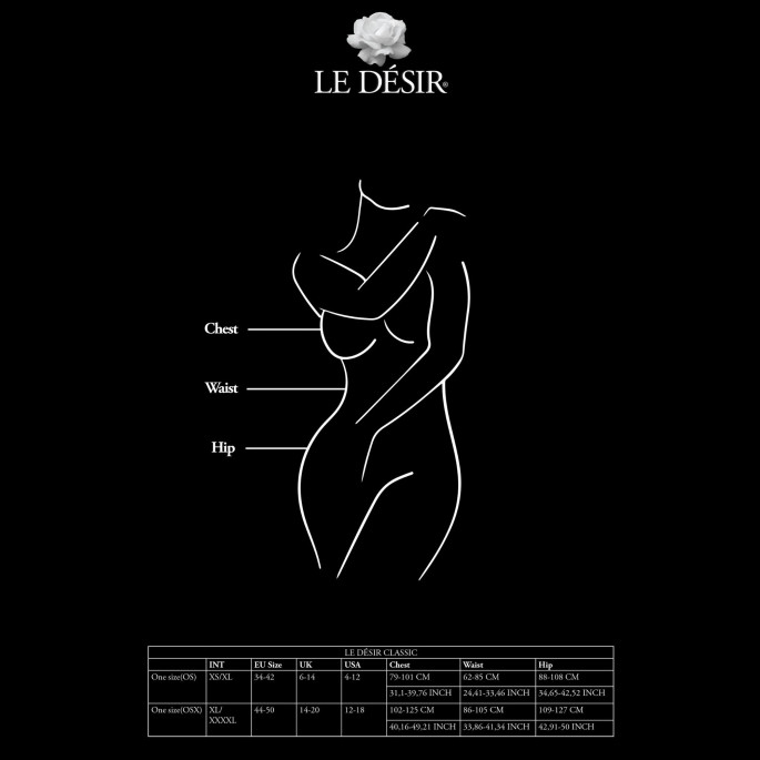 LE DÉSIR- NETZKOMBI FLORAL SCHWARZ