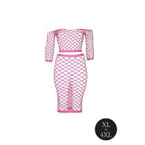 2STÜCK ROCK + TOP BREIT NETZ NEONROSA